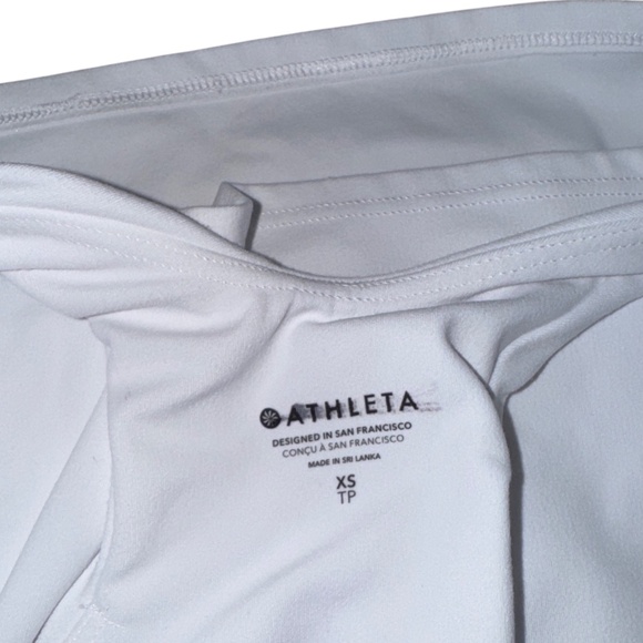 NWOT Athleta Conscious Crop Sports in Bright White Shelf Bra High Neckline A-C - Picture 5 of 7